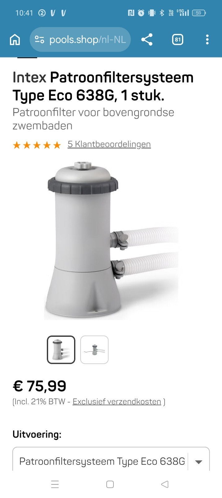 Intex filterpomp Kristal Clear NIEUW in doos, Ophalen