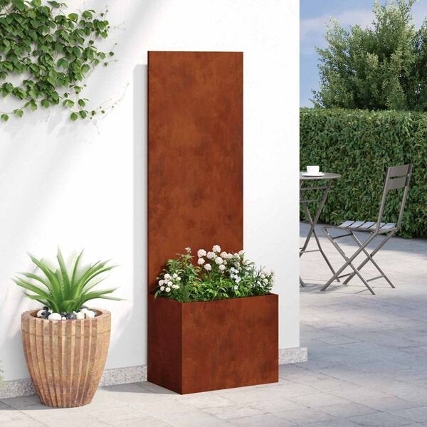cortenstaal plantenbak met scherm NIEUW (2 beschikbaar), Enlèvement ou Envoi