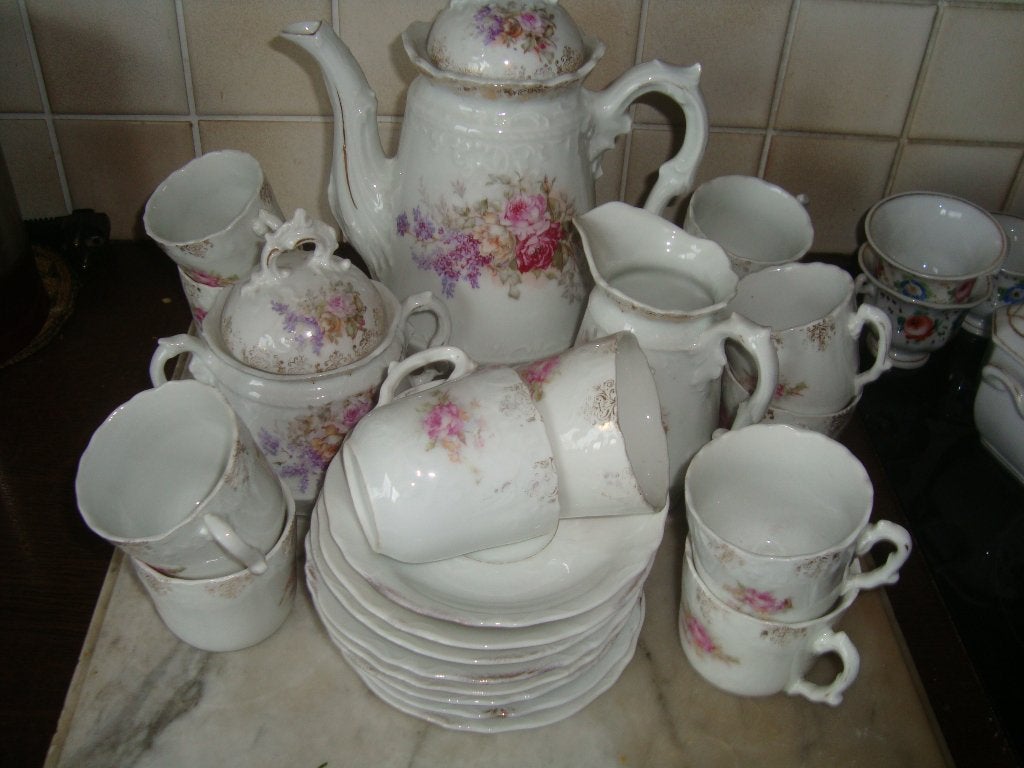 Porseleinen koffieservies. Rond 1900., Antiek en Kunst, Ophalen