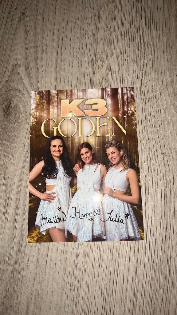 K3 Goden Handtekeningkaartje/Promotiekaartje Plopsaland, Verzamelen, Ophalen, Zo goed als nieuw