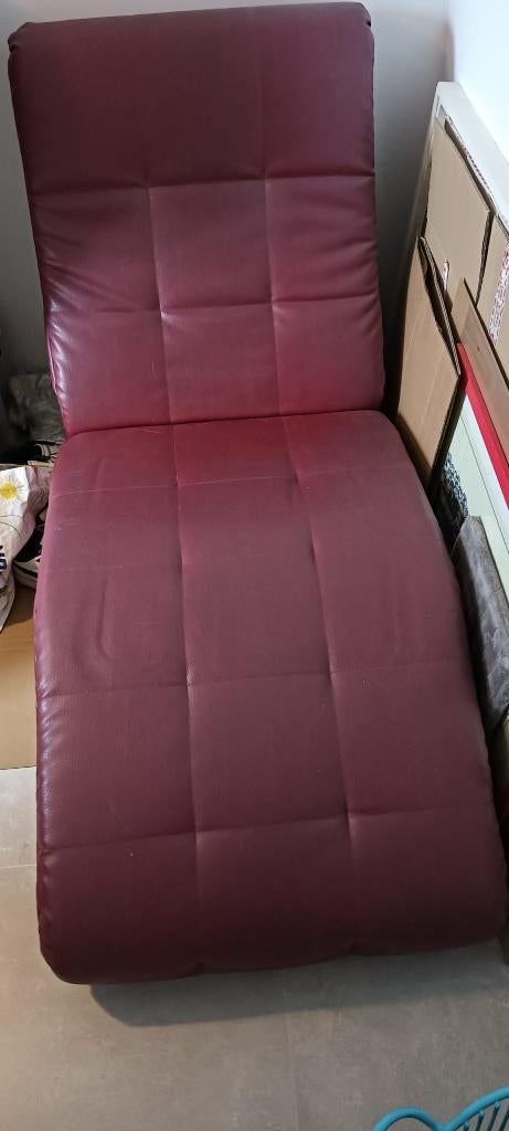 chaise longue en cuir merveilleusement confortable, Hedendaags en toch tijdloos design, Une personne, Enlèvement, Utilisé