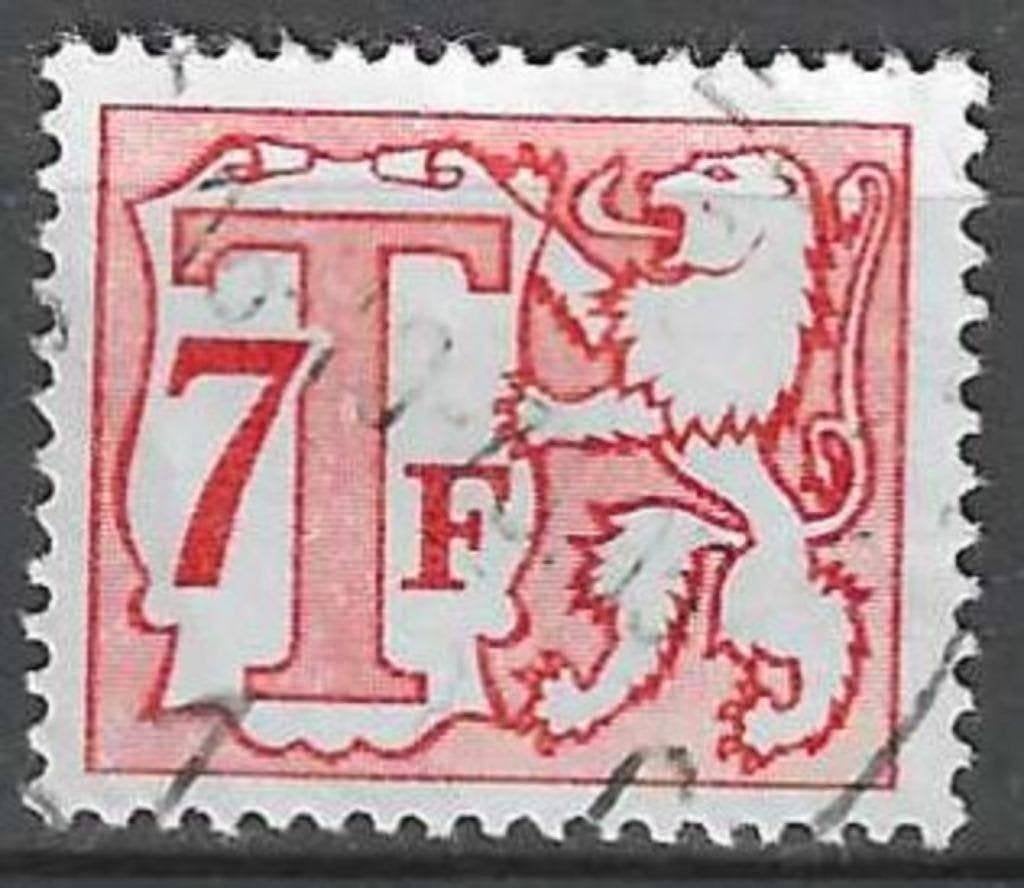 Belgique 1966/1970 - Yvert 70ATX - Timbre fiscal 7 F. (ST), Timbres & Monnaies, Timbres | Europe | Belgique, Envoi, Affranchi