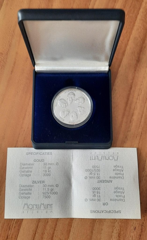 Médaille "Les Rois des Belges" - Argent 925‰, Enlèvement ou Envoi, Argent