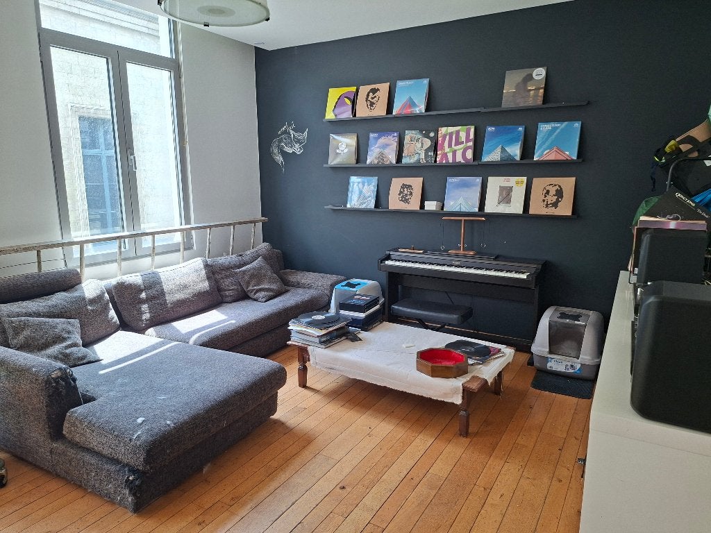 Comfortabele donkergrijze zetel, Huis en Inrichting, Zetels | Complete zithoeken, Gebruikt, Stof, Ophalen