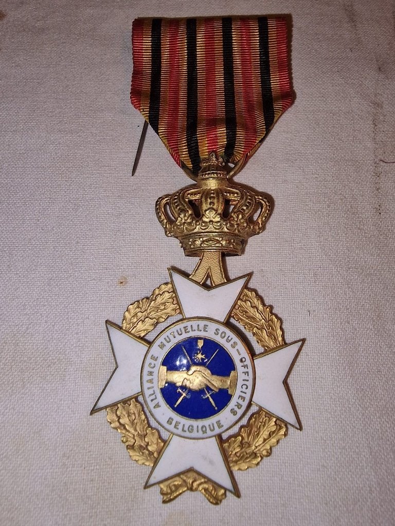 Belgische Medaille onderofficier, Verzamelen, Ophalen of Verzenden, Landmacht, Lintje, Medaille of Wings