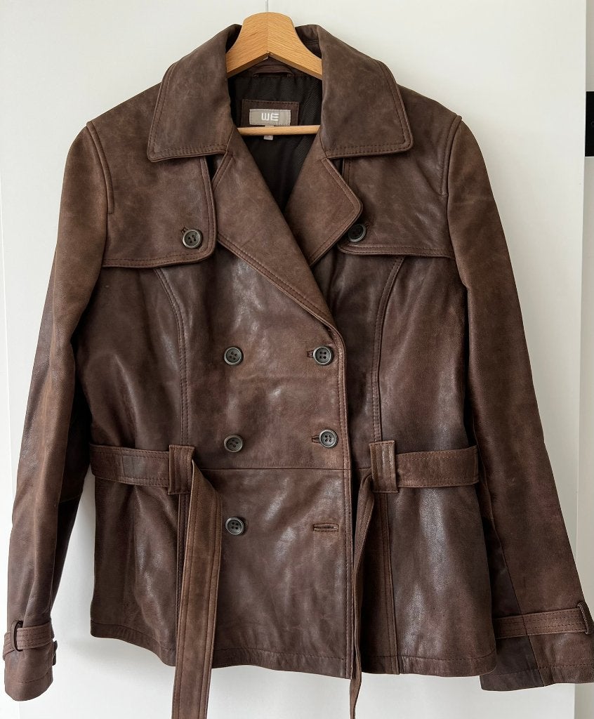 Mooie lederen damesjas - maat 46, Kleding | Dames, Jassen | Winter, Bruin, WE, Maat 46/48 (XL) of groter, Ophalen of Verzenden