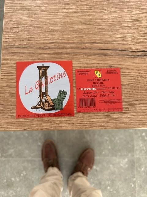 etiket label la guillotine family brewery Huyghe belgium, Ophalen of Verzenden, Nieuw, Overige typen, Overige merken