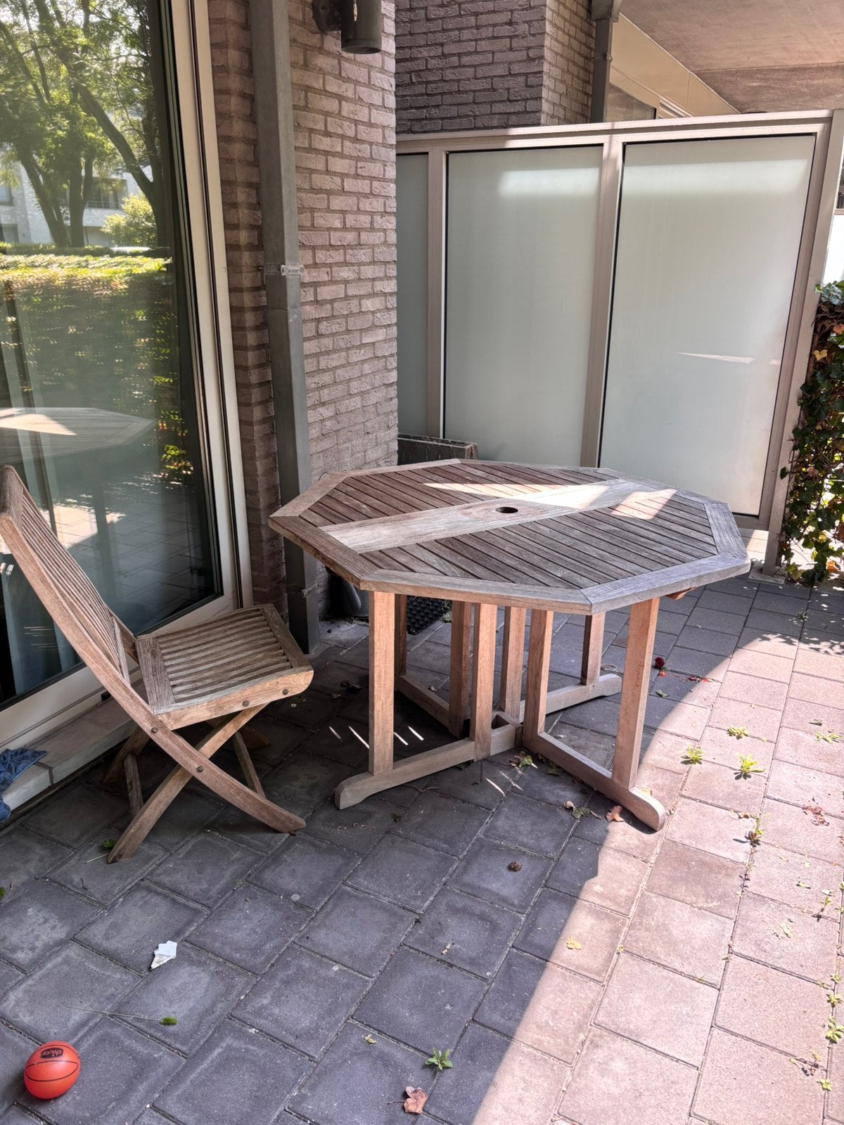 Chaise et table d'extérieur Farmers, Jardin & Terrasse, Enlèvement, Comme neuf, Bois
