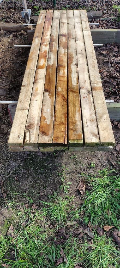 65 lopende meter cls balkjes 8,9cm op 3,8cm 120 euro alles, Doe-het-zelf en Bouw, Hout en Planken, Ophalen, Gebruikt, 25 tot 50 mm