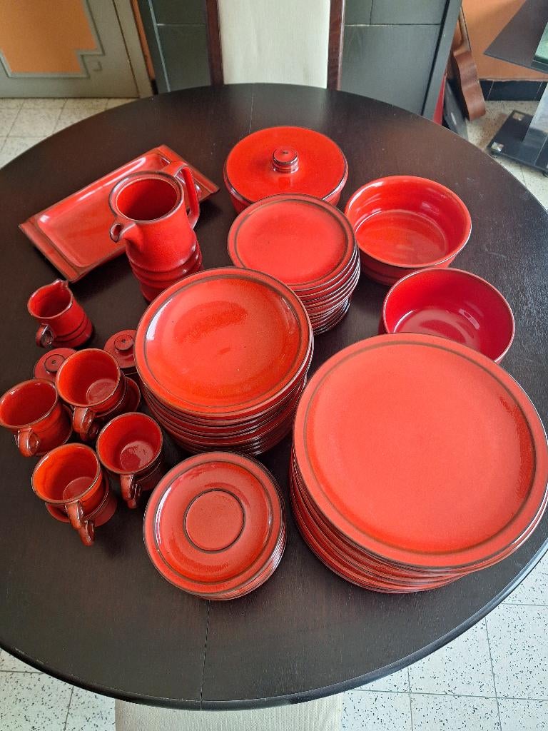 Jasba keramik vintage servies 65 delig, Ophalen