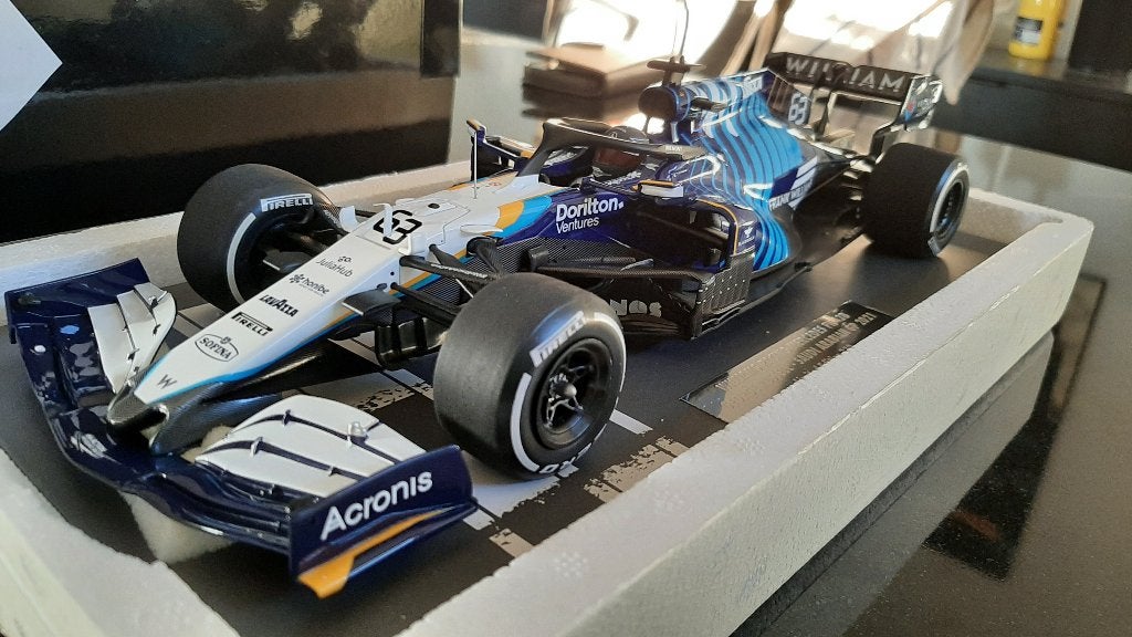 F1 Williams FW43B G.Russel GP Saudi Arabië 1:18 MiniChamps, Ophalen of Verzenden, Nieuw, MiniChamps