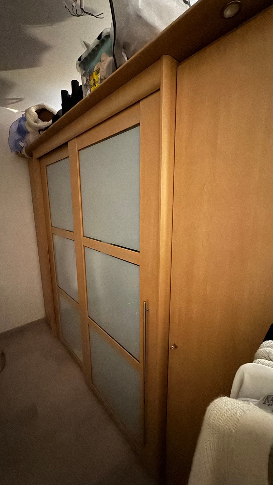 Kleerkast met verlichting, Huis en Inrichting, Kasten | Kleerkasten, 200 cm of meer, Neutraal, Eikenhout, Zo goed als nieuw