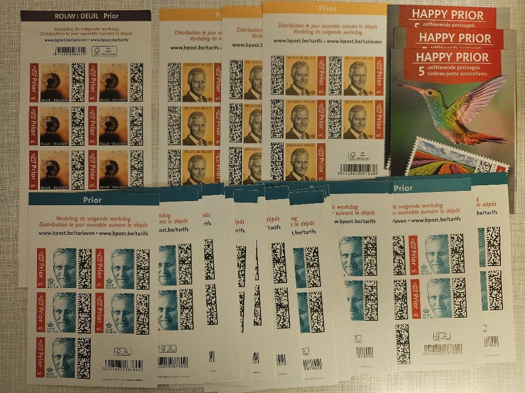100 Belgische prior postzegels postfris, Koninklijk huis, Ophalen of Verzenden, Zonder stempel, Postfris