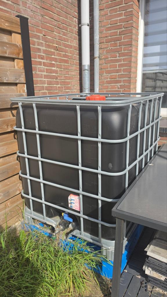 IBC container 1000 liter zwart UV, regenton, Ophalen