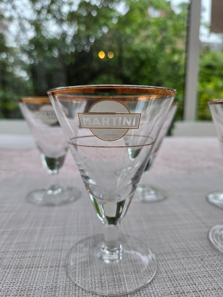 5 Vintage martiniglazen, Verzamelen, Glas en Drinkglazen, Ophalen