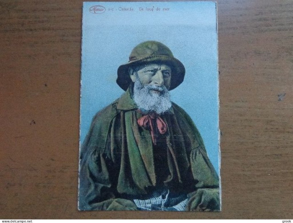 Postkaart Oostende, un loup de mer, visser, Ophalen of Verzenden, Ongelopen, West-Vlaanderen