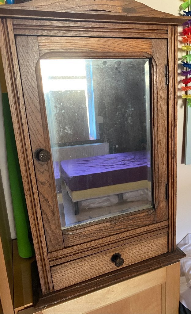 Armoire de toilette ancienne, Maison & Meubles, Moins de 25 cm, Enlèvement, Utilisé, Avec tiroir(s)