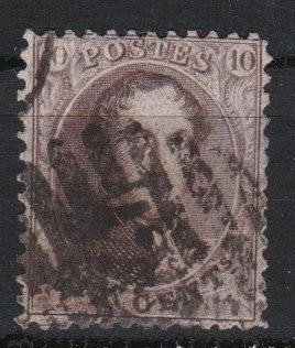 Belg. 1863 - Leopold I nr 14, Verzenden, Gestempeld