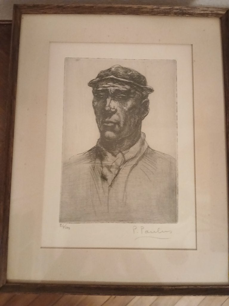 Gravure originale Pierre PAULUS Signée numérotée, Portrait ou Personnes, Expressionniste, Papier, Peint à la main