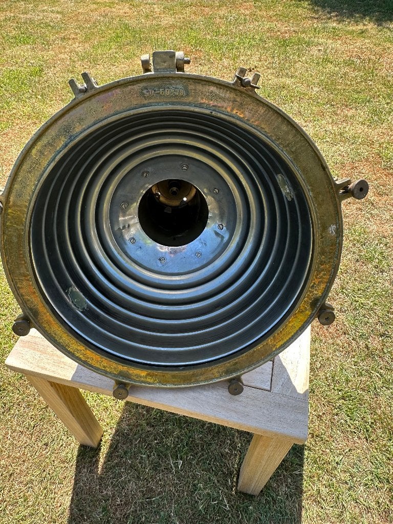 Scheepsantiek,scheepslamp,koper,zoeklicht, Ophalen, Metaal, Gebruikt, Geel