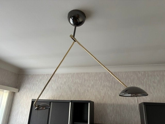 Plafondlamp + bureaulamp, Ophalen, Gebruikt, 15 cm, Metaal