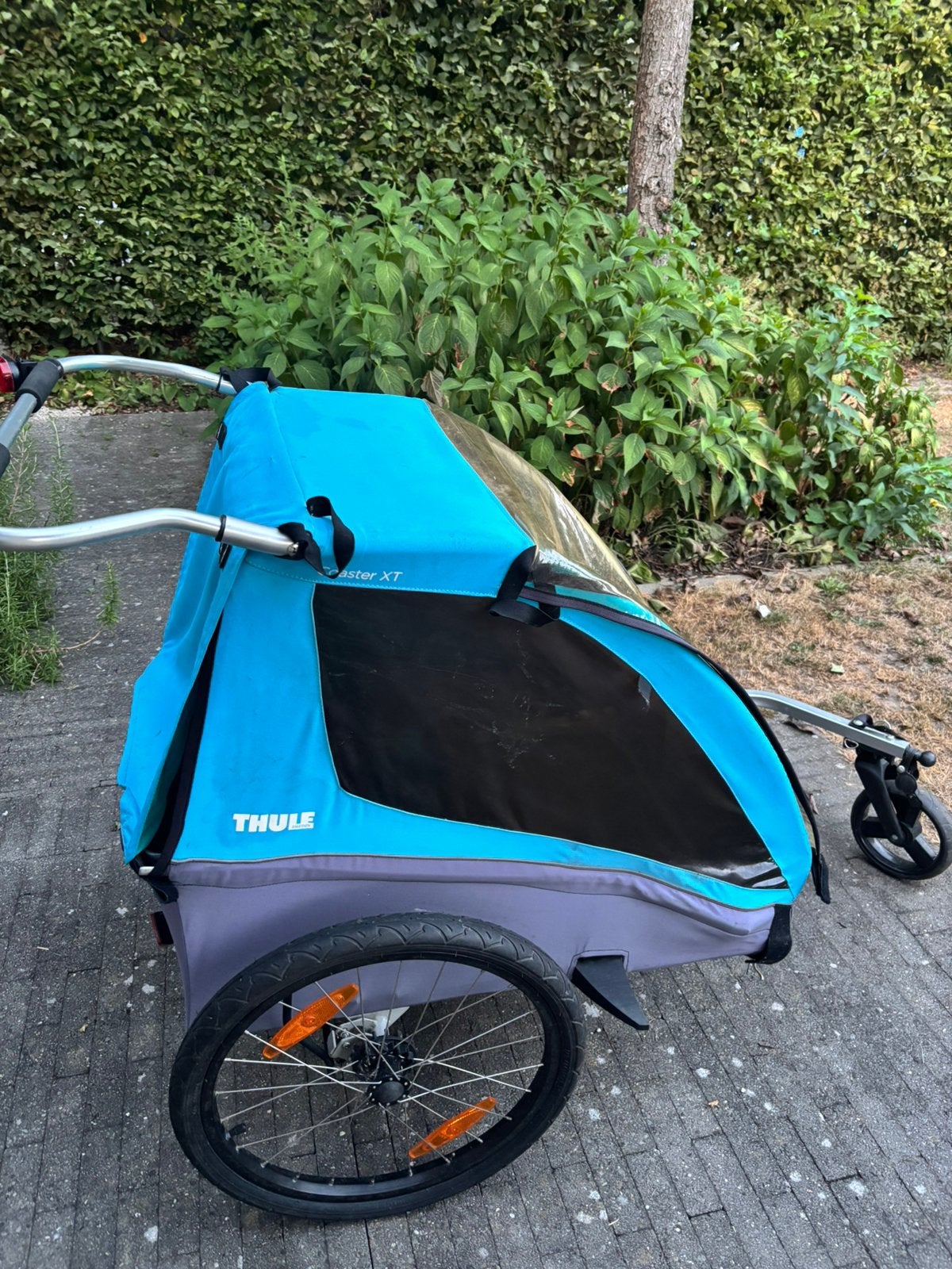 Thule Coaster XT fietskar – goede staat – compleet, Fietsen en Brommers, Ophalen, Gebruikt, Opvouwbaar, Kinderkar