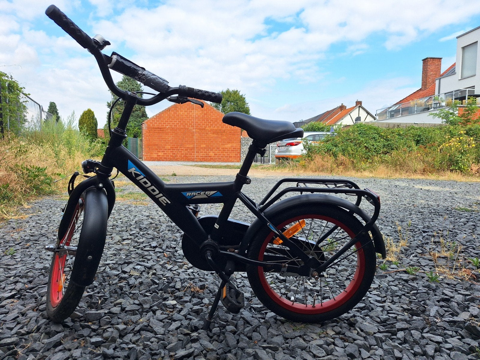 Zwarte kiddie fiets, Fietsen en Brommers, Ophalen, Zijwieltjes