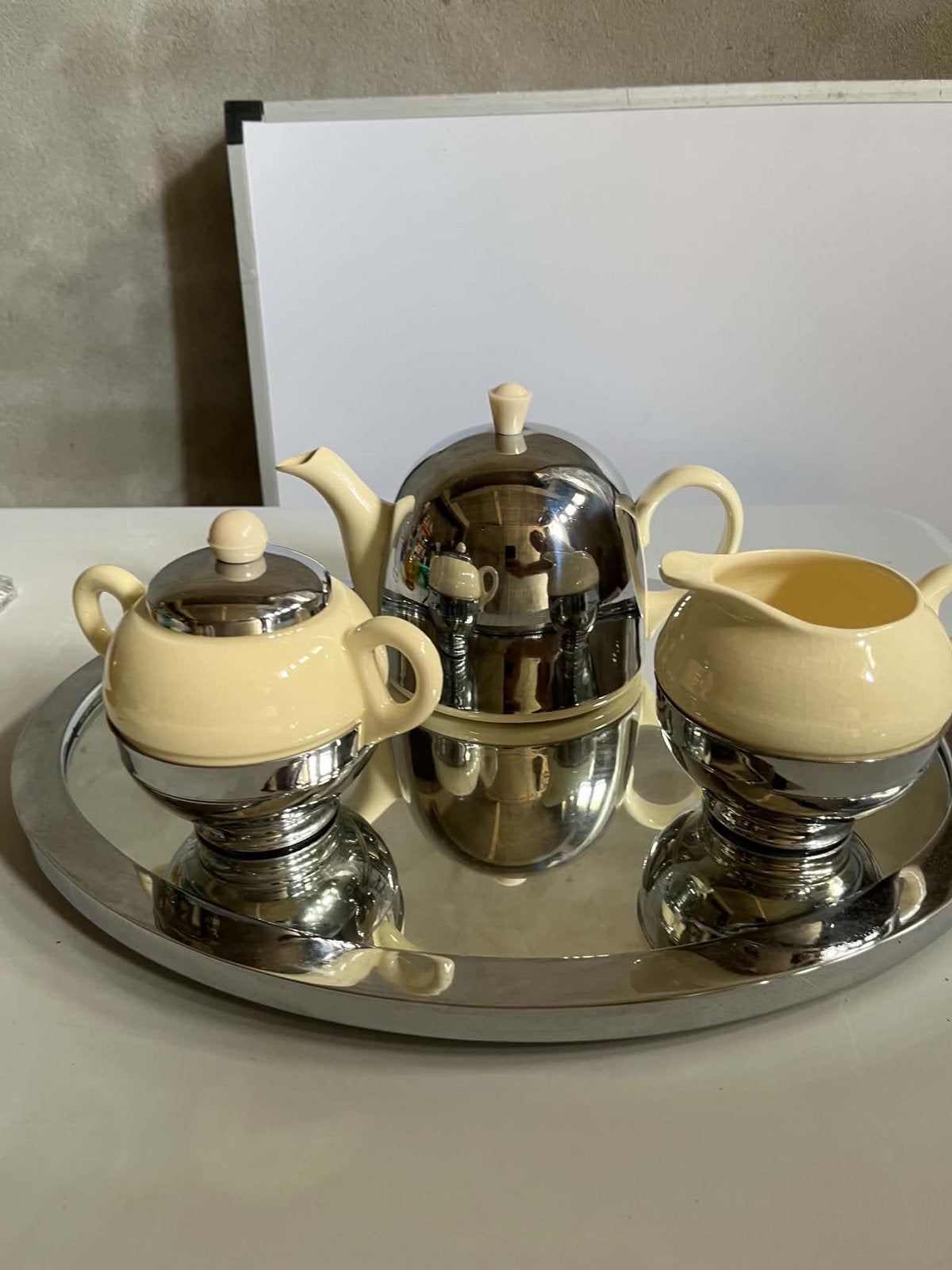 Set chromé avec plaque, Enlèvement ou Envoi
