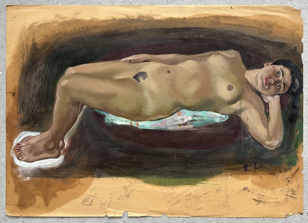 René CHOPRIX (1888-1972) huile sur papier, Enlèvement ou Envoi