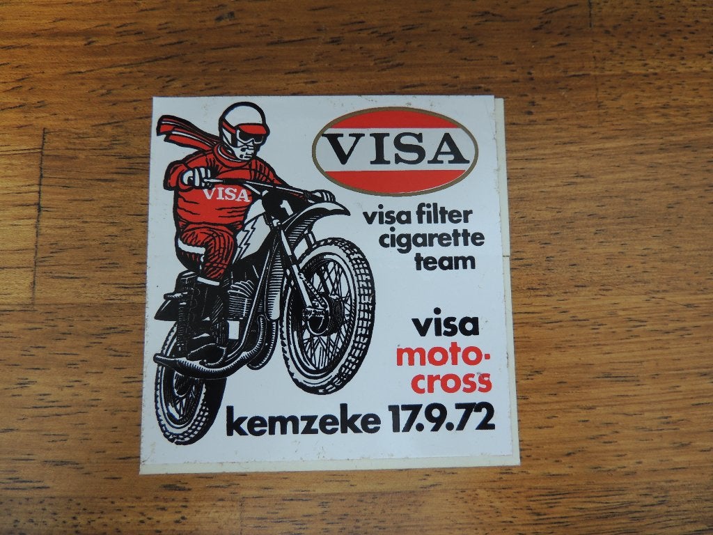 motoctoss visa kemzeke 1972 sticker, Verzamelen, Ophalen of Verzenden, Zo goed als nieuw