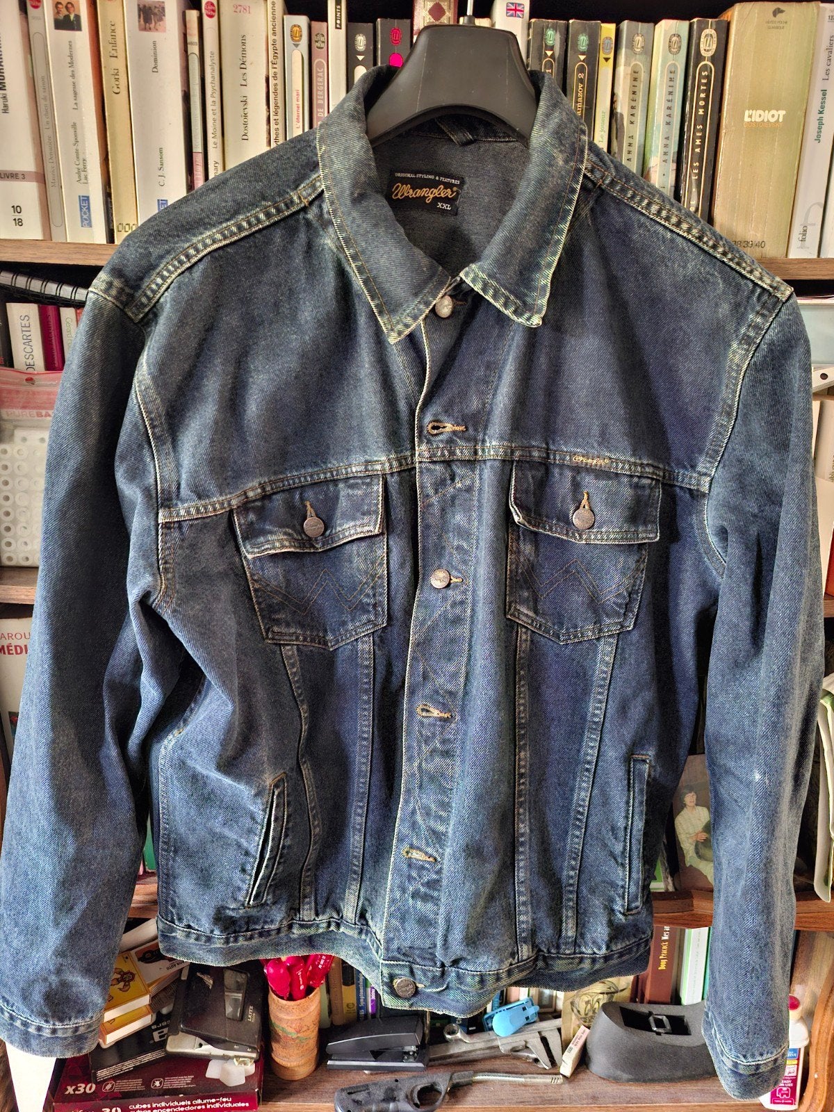 Vintage Spijkerjas Wrangler XXL jas gemaakt in Turkije, Kleding | Heren, Blauw, Wrangler, Nieuw, Overige maten