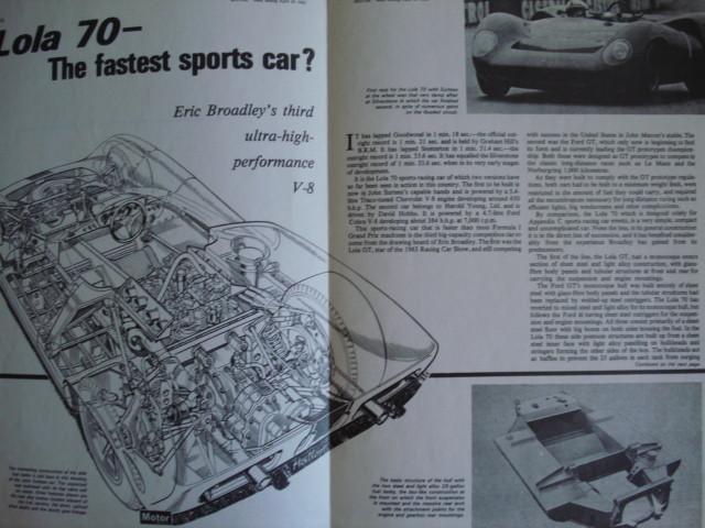 Lola 70 1965 Brochure Catalogue Prospekt, Verzenden, Gelezen, Chevrolet