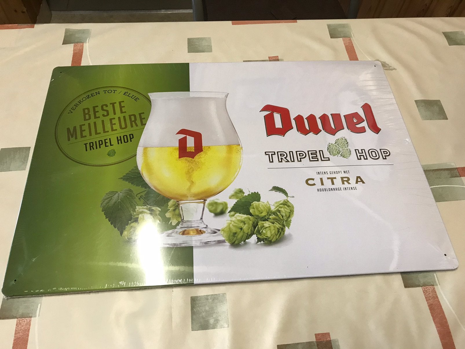 Panneau d'affichage en métal Duvel Triple Hop, Enlèvement ou Envoi, Neuf, Panneau, Plaque ou Plaquette publicitaire, Duvel