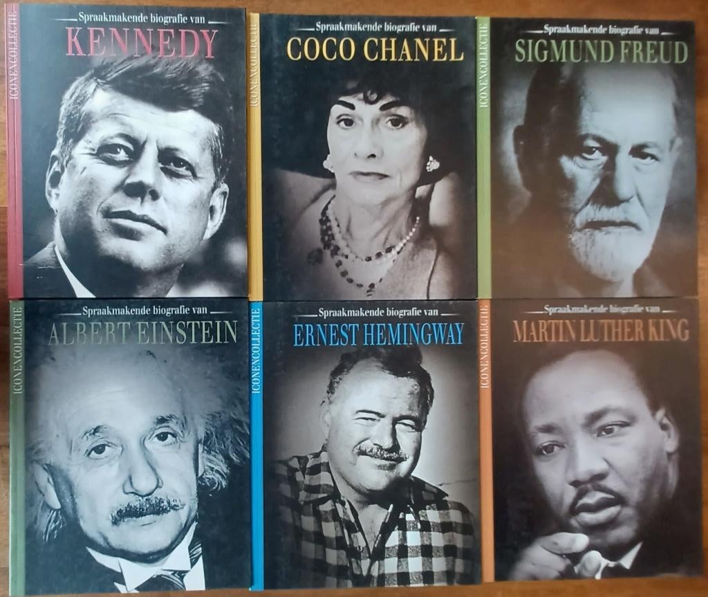 6 x biografie/ Einstein/Kennedy/Freud/Hemingway/Chanel/King, Boeken, Geschiedenis | Wereld, Ophalen of Verzenden