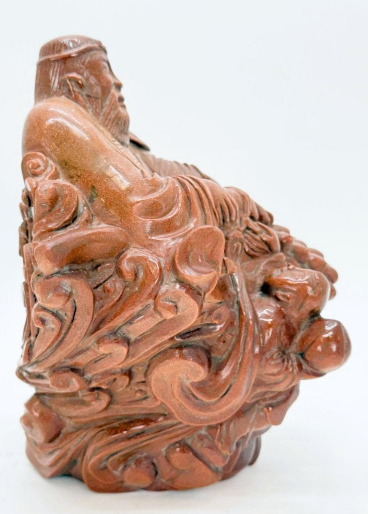 Sculpture de Bouddha dans un solide bloc de pierre dorée., Enlèvement ou Envoi
