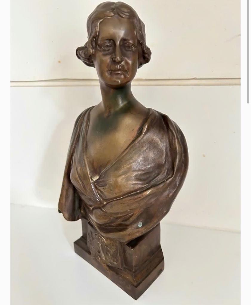 Bronzen buste van Koningin Astrid – naar Van de Kerckhove, Ophalen of Verzenden, Brons