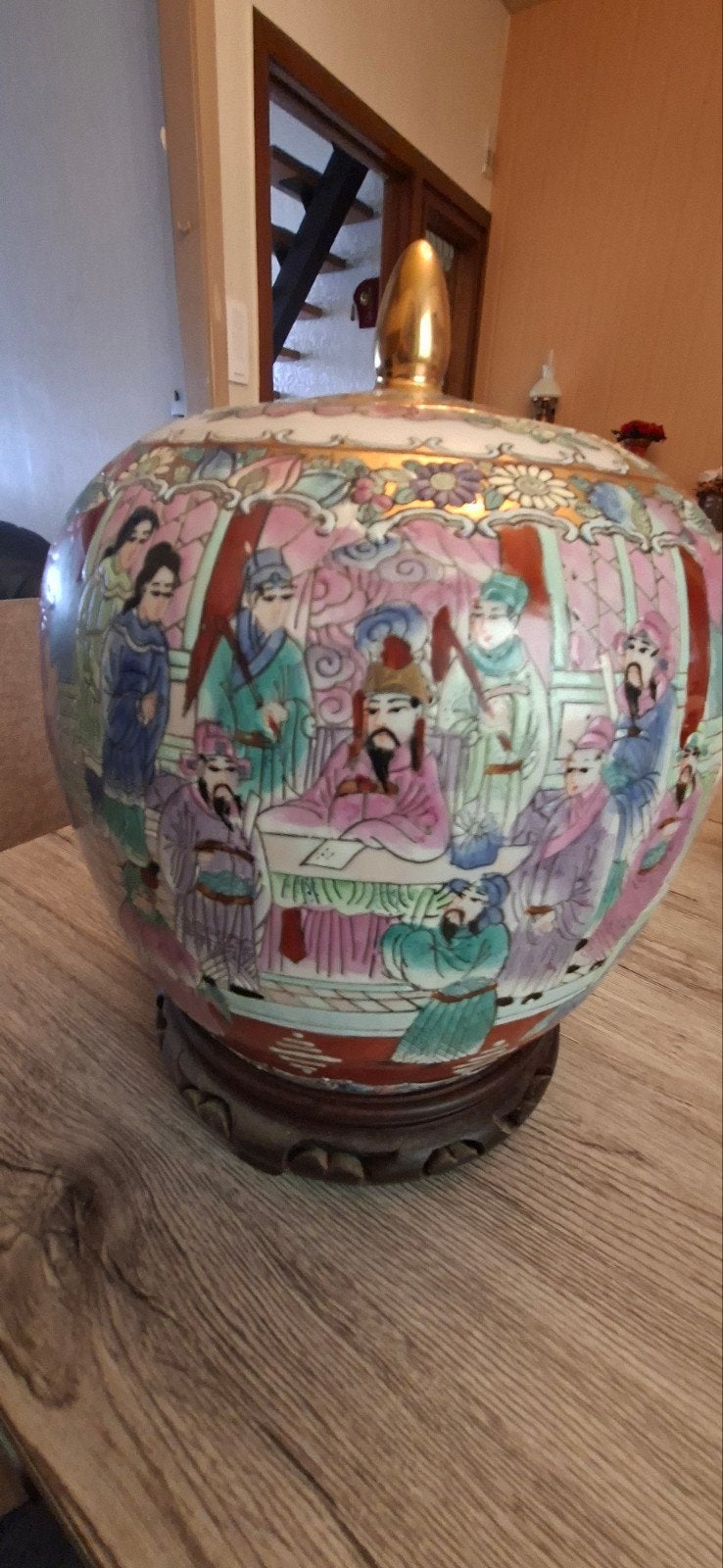Chinese pot/vaas met deksel, Ophalen