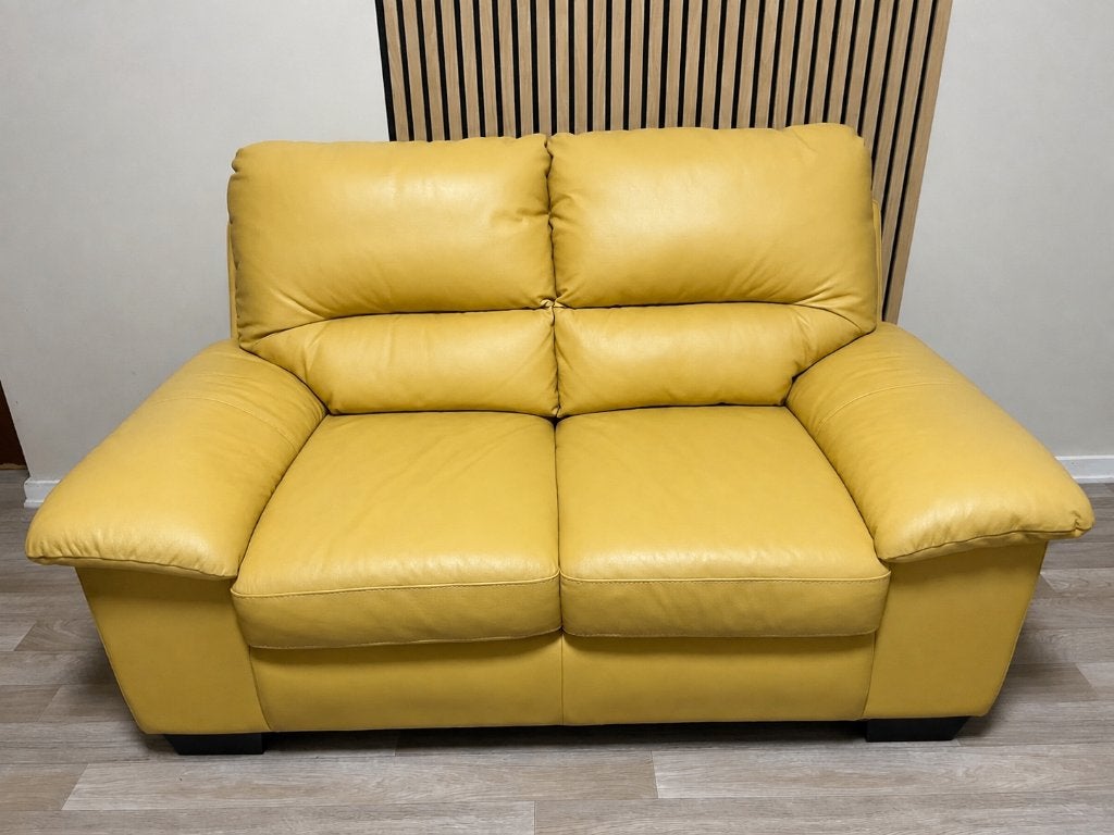 Canapé 2 places cuir italien véritable Egoitaliano, 75 à 100 cm, Comme neuf, Enlèvement, Moderne