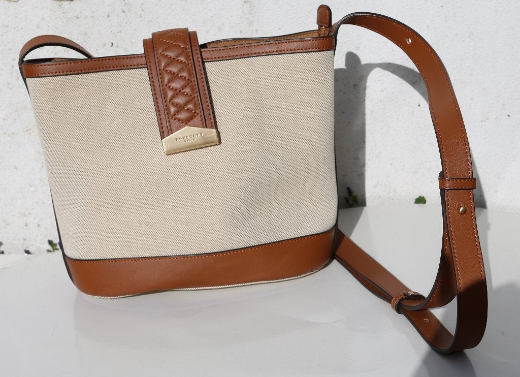 Joli sac toile et cuir Maison Pourchet - neuf, Enlèvement ou Envoi, Neuf, Beige