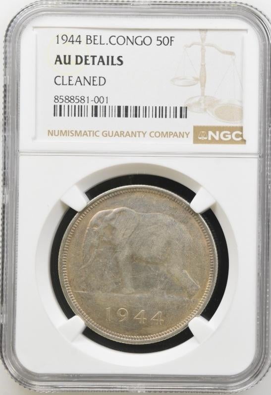 1944 Belgisch Congo 50 frank, Enlèvement ou Envoi, Monnaie en vrac, Argent, Argent