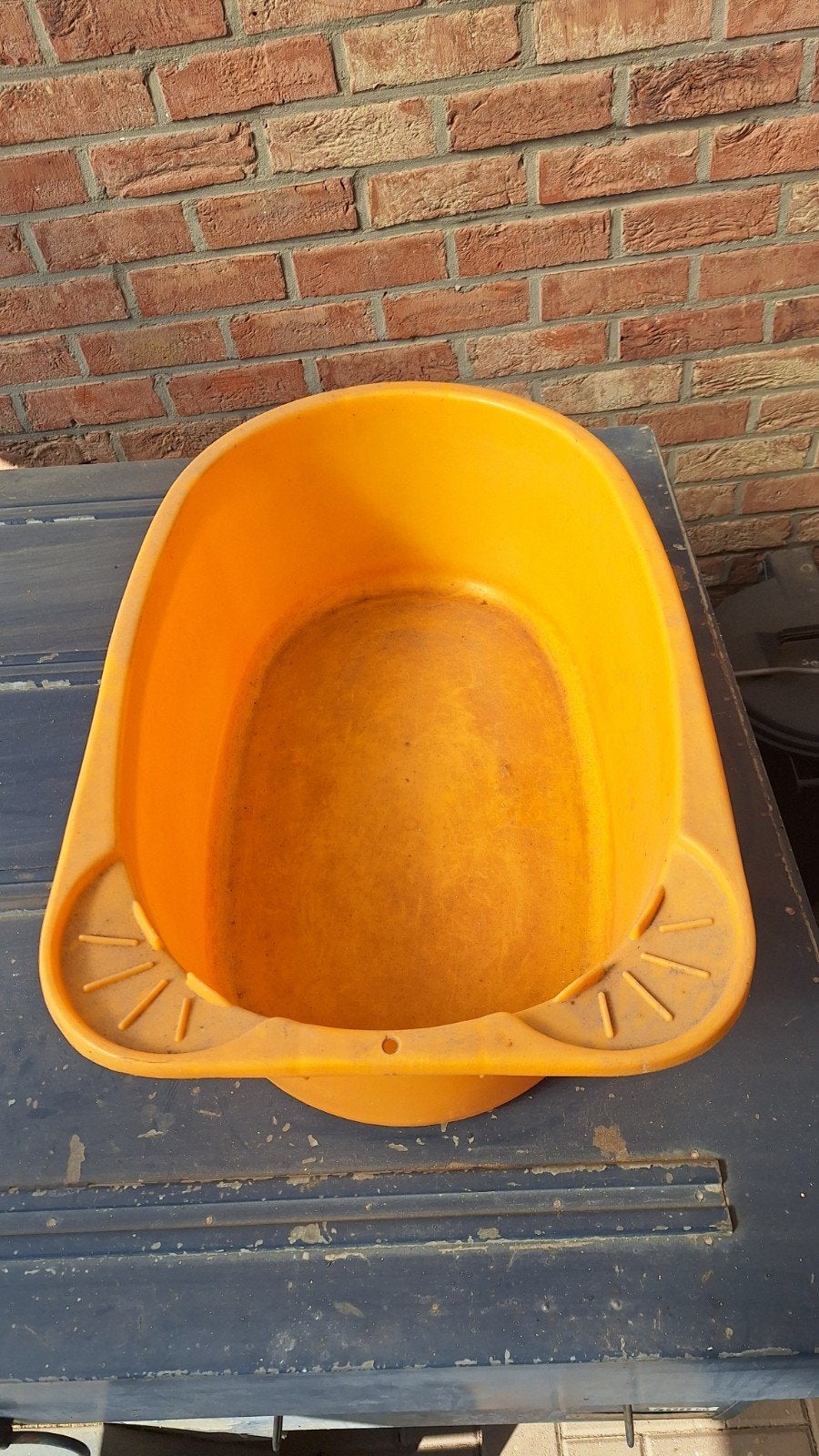Antiek geel kinderbad uit de jaren 70 afm 67x43x23 cm., Antiek en Kunst, Ophalen