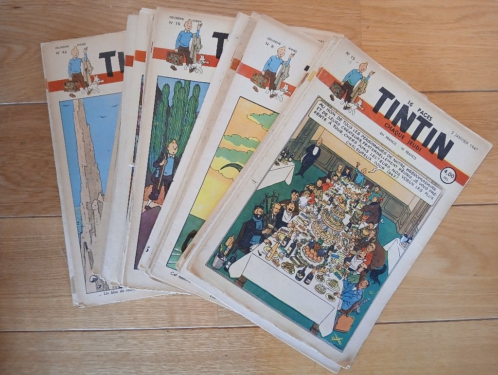 Lot "journal de Tintin" 1947 n1 à 52 (manque n17), Enlèvement