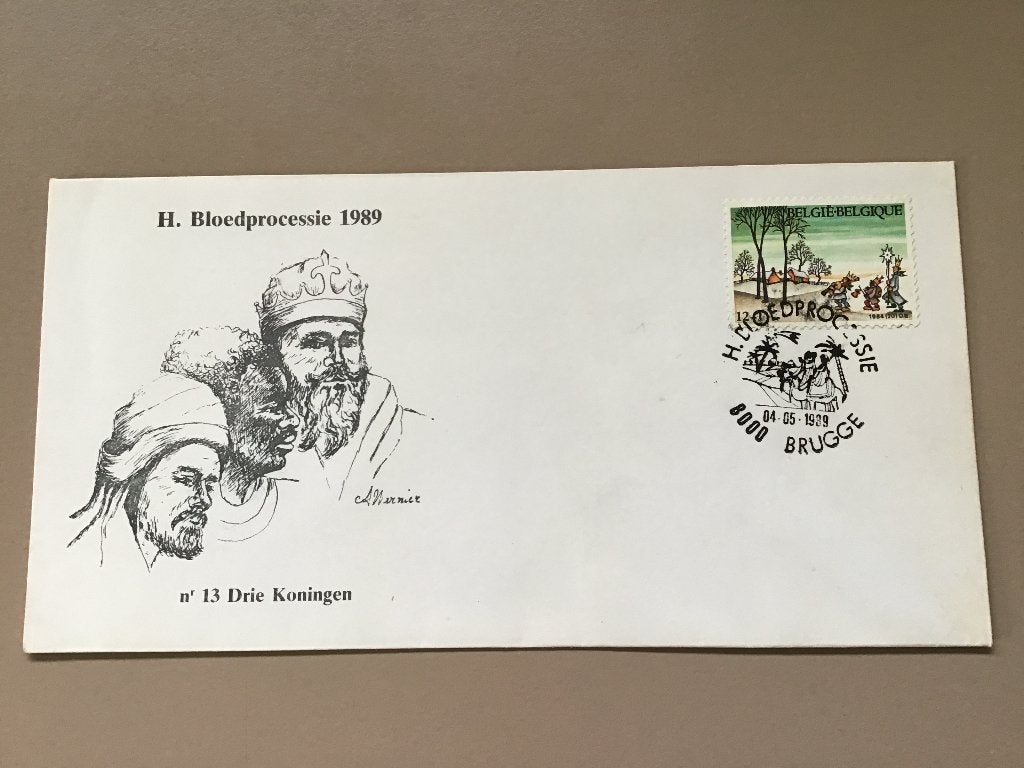 enveloppe H. Blood Procession 1989 avec timbre (livraison g, Enlèvement ou Envoi, Lettre
