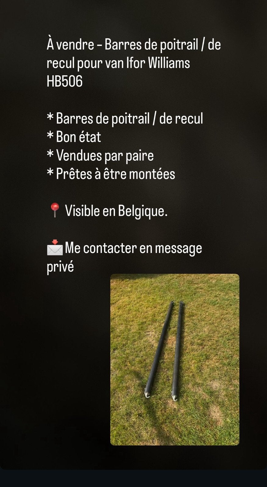 barres d’origine pour Ifor Williams HB506 (van 2 chevaux)., Enlèvement, Comme neuf, Aluminium, Remorque 2 chevaux