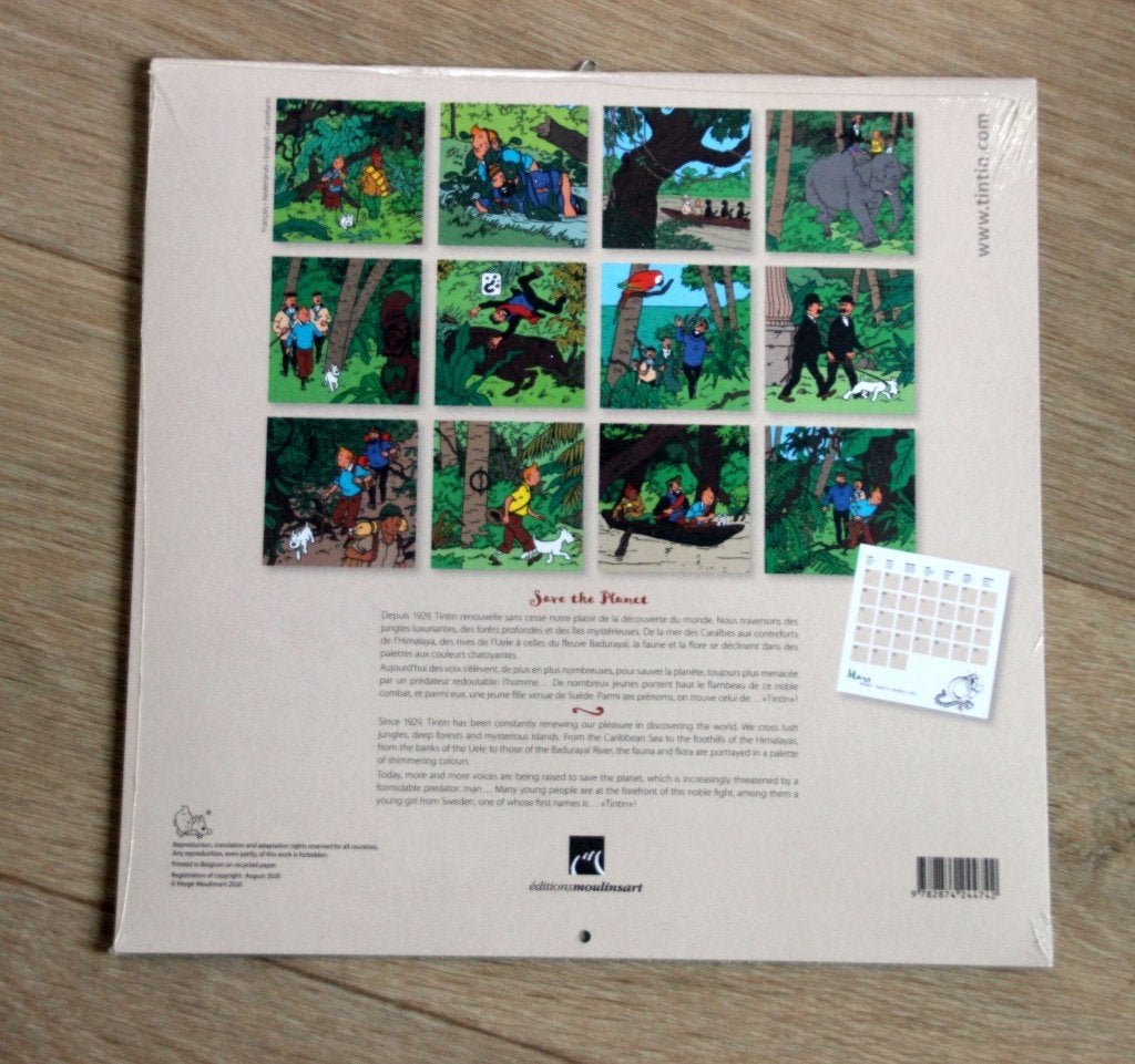 Kuifje kalender Tintin Hergé 2021 version FR NEUF!!, Verzamelen, Stripfiguren, Nieuw, Kuifje, Verzenden