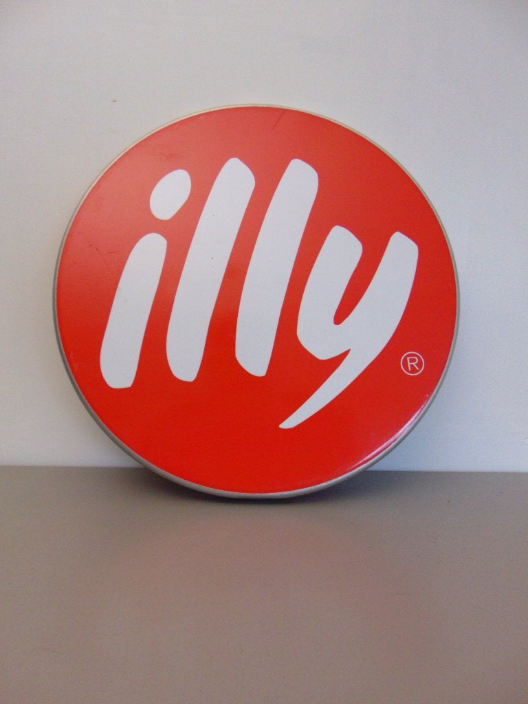 Illy Coffee -  koffie reclame, Verzamelen, Ophalen of Verzenden, Zo goed als nieuw, Reclamebord
