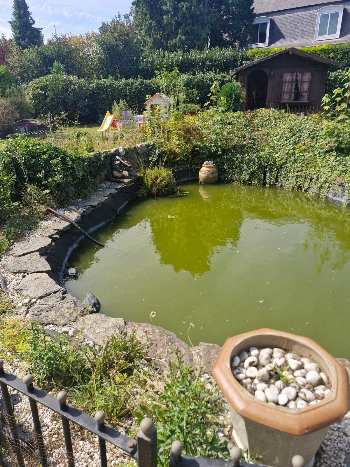 vijverbenodigheden pomp en stenen, Ophalen, Gebruikt