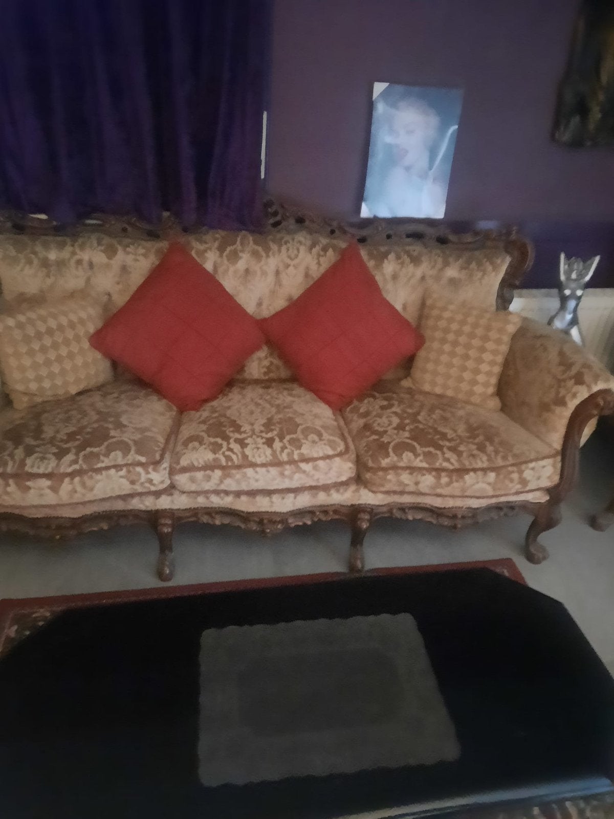 Barok salonset 3-zit bank + 2 fauteuils, Huis en Inrichting, Ophalen, Gebruikt