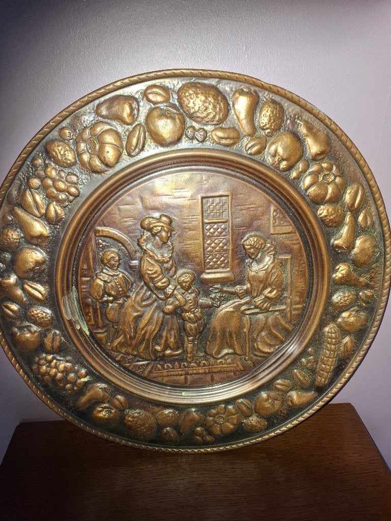 Groot koperen wandbord, Ophalen, Koper