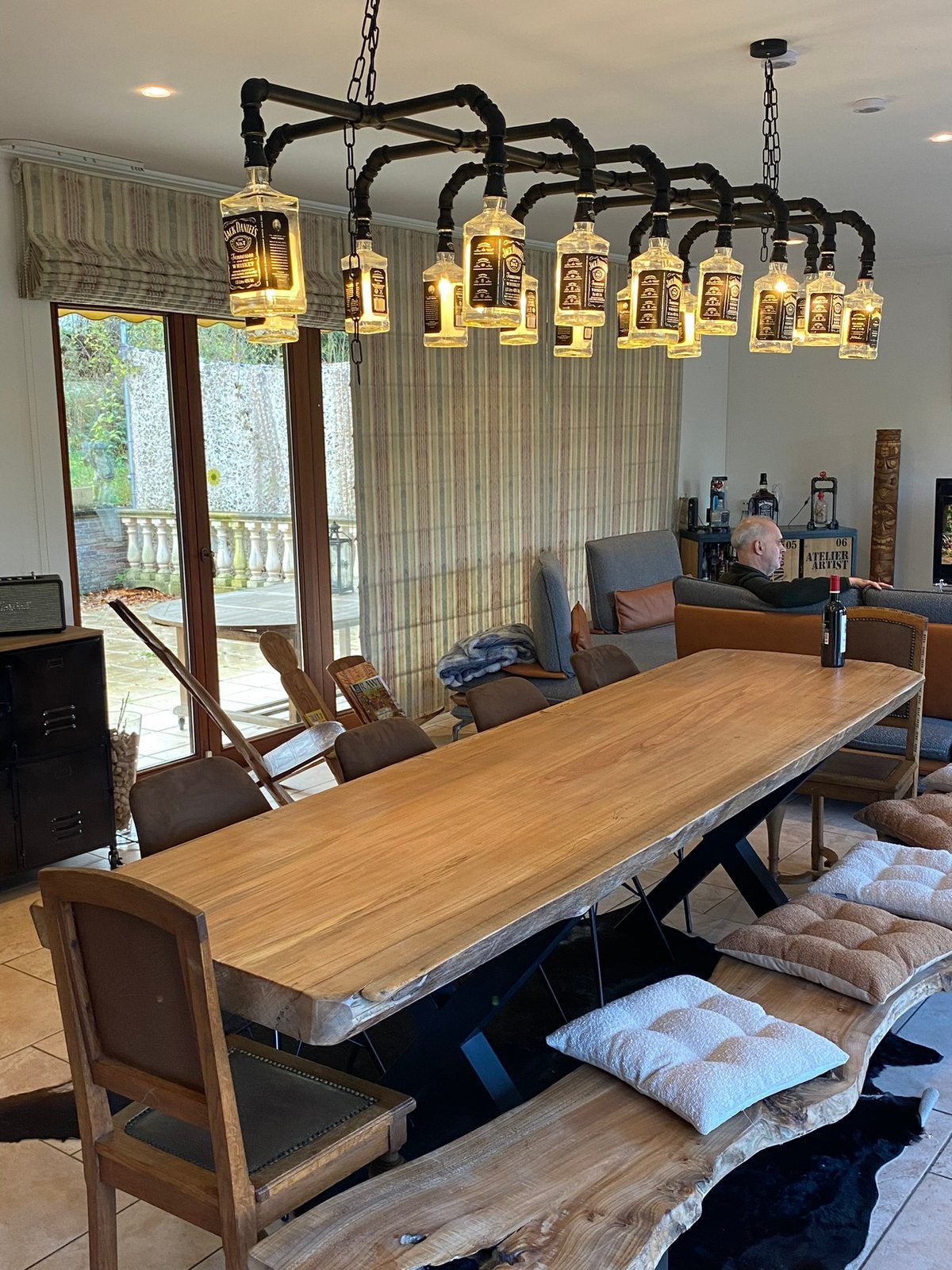 Eettafel van 3 meter met boomschijfjes, Huis en Inrichting, Ophalen